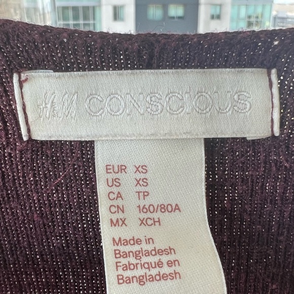 Plum colored v neck H&M sweater - Picture 2 of 3